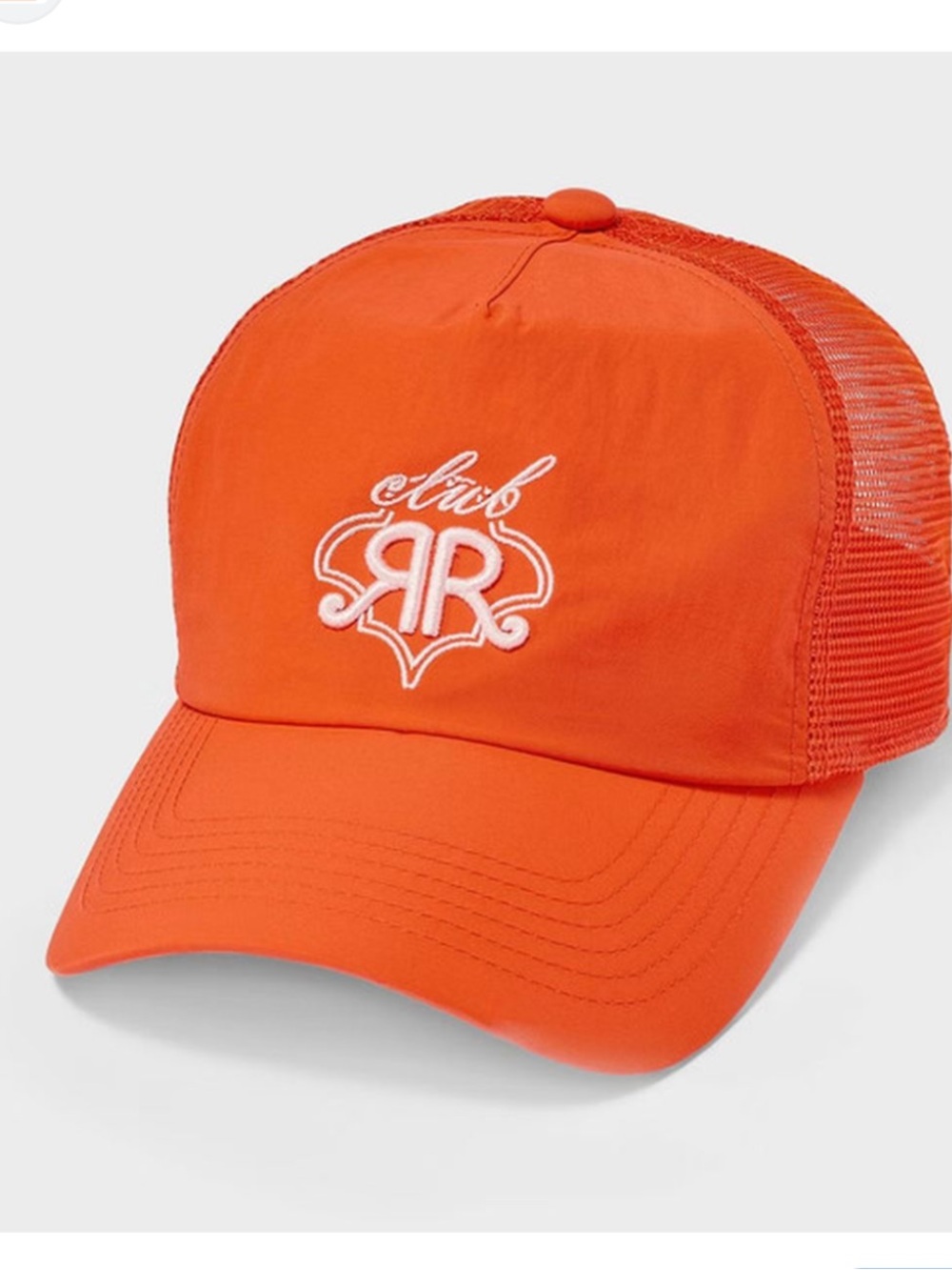 Roller Rabbit Kids Coral Mesh Baseball Hat with White Embroidery